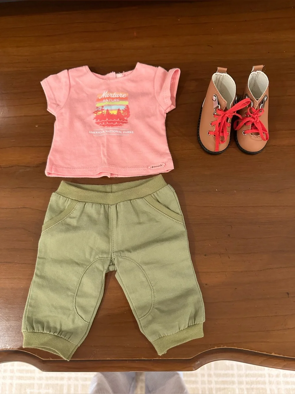 American girl hiking outfit